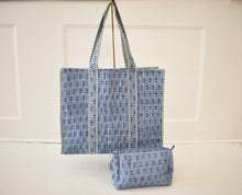 Load image into Gallery viewer, Quilted Block Print Tote Bag

