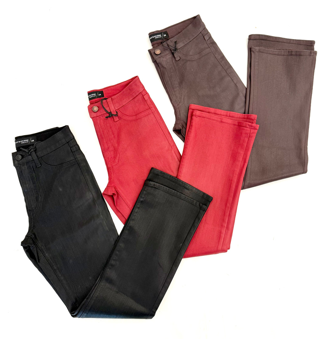 Slim Cropped Bootcut Coated