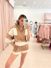 Load image into Gallery viewer, Stripe Half Zip Short Set
