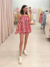 Load image into Gallery viewer, Striped Spaghetti Strap Top and Mini Short Set
