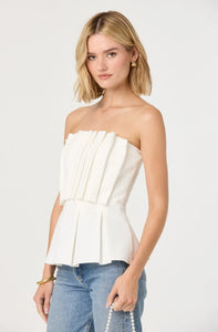 Clemira Pleated Strapless Top