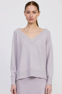 Lace Peekaboo Raglan Knit Sweater