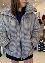 Load image into Gallery viewer, Plaid High Mock Puffer Jacket
