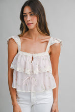 Load image into Gallery viewer, Embroidered Floral Lace Tiered Tank
