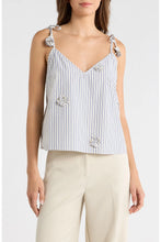 Load image into Gallery viewer, Flower Appliqué Stripe Camisole Top
