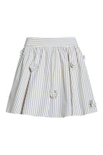Load image into Gallery viewer, Flower Appliqué Stripe Mini Skirt
