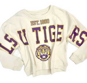 The Classic Boxy LSU Crewneck Sweatshirt