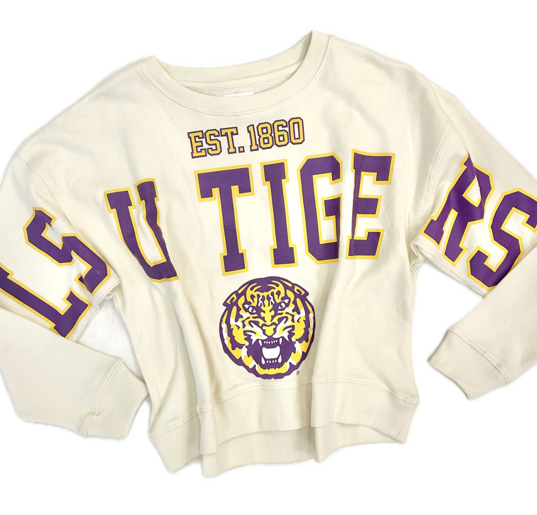 The Classic Boxy LSU Crewneck Sweatshirt