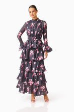 Load image into Gallery viewer, Florisse Tiered Maxi in Black Floral
