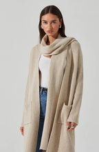 Load image into Gallery viewer, Noemi Ribbed Scarf Cardigan
