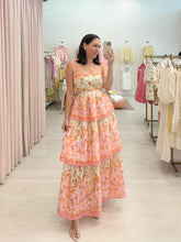 Load image into Gallery viewer, Pink Tiered Floral Maxi

