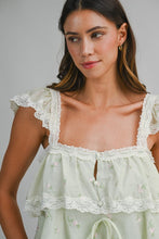 Load image into Gallery viewer, Embroidered Floral Lace Tiered Tank
