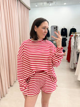 Load image into Gallery viewer, Red Stripe Short Set
