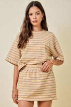 Load image into Gallery viewer, Striped Mini Skirt Lounge Set
