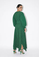 Load image into Gallery viewer, Plisse Lantern Sleeve Midi Dress
