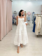 Load image into Gallery viewer, Tiered Woven Lace Trim Maxi
