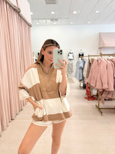 Load image into Gallery viewer, Stripe Half Zip Short Set
