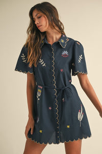 Embroidered Shirt Dress