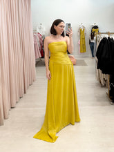 Load image into Gallery viewer, Yellow Strapless Gown with Side Detail
