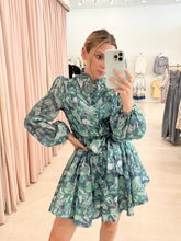 Load image into Gallery viewer, Long Sleeve Jeweled Tie Dress
