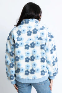 Retro Flower Fleece Pullover