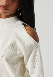 Tori Pearl Embellished Sweater