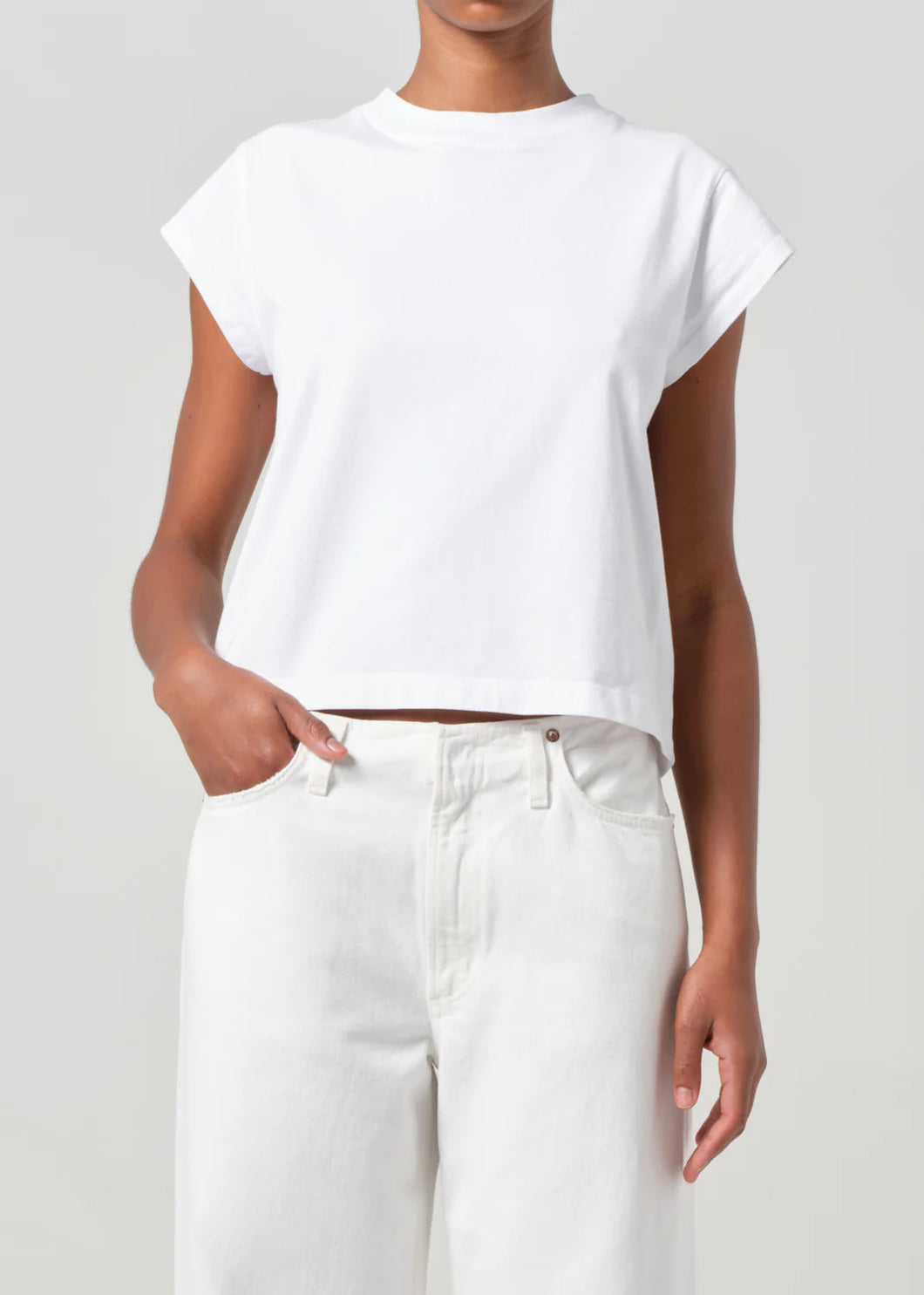 Bryce Cap Sleeve in White