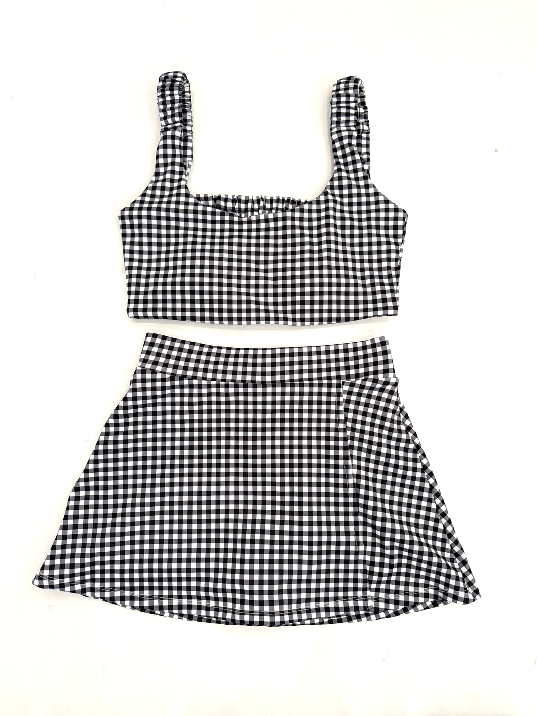Gingham Ruched Bra Top