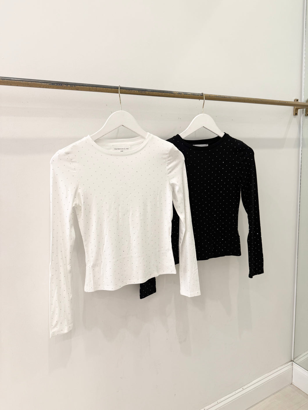 Long Sleeve Rhinestone Tee