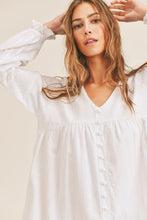 Load image into Gallery viewer, Linen Button Up Lace Dress
