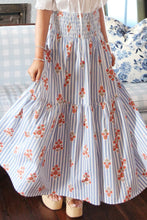 Load image into Gallery viewer, Poppy Stripe Floral Smocked Skirt
