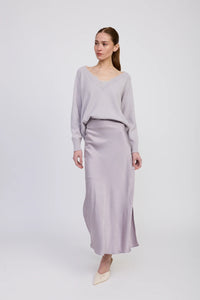 Bias Cut Satin Maxi Skirt