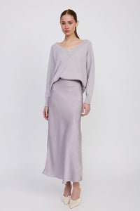 Bias Cut Satin Maxi Skirt