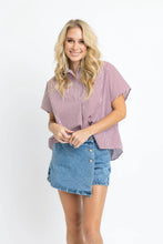 Load image into Gallery viewer, Stripe Signature V-Neck Collared Top
