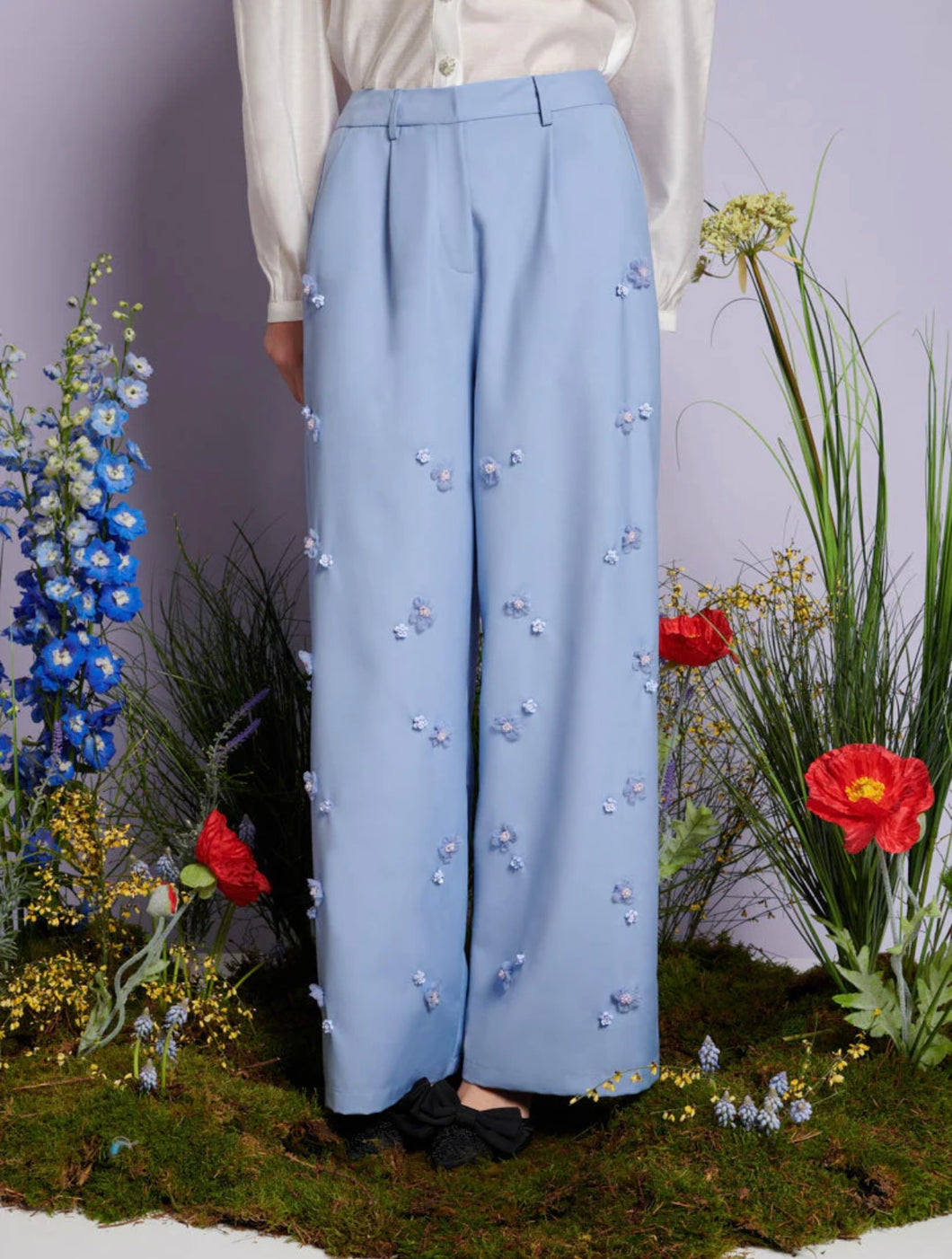 Cornflower Embellished Trousers