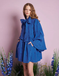 Meadow Sage Bow Mini Dress