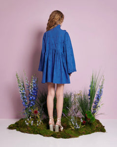 Meadow Sage Bow Mini Dress