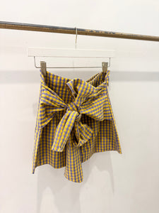 Gingham Front Tie Skirt