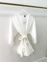 Load image into Gallery viewer, White Eyelet Rope Tie Mini Dress
