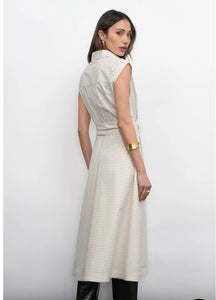 Lorena Stripe Shirt Collar Midi Dress