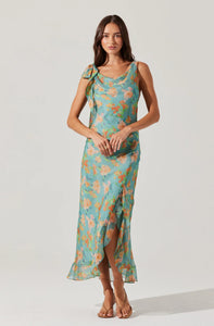 Isabelle Ruffled Cowl Neck Dress