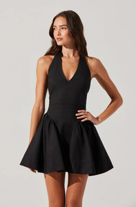 Meana V Neck Halter Mini Dress