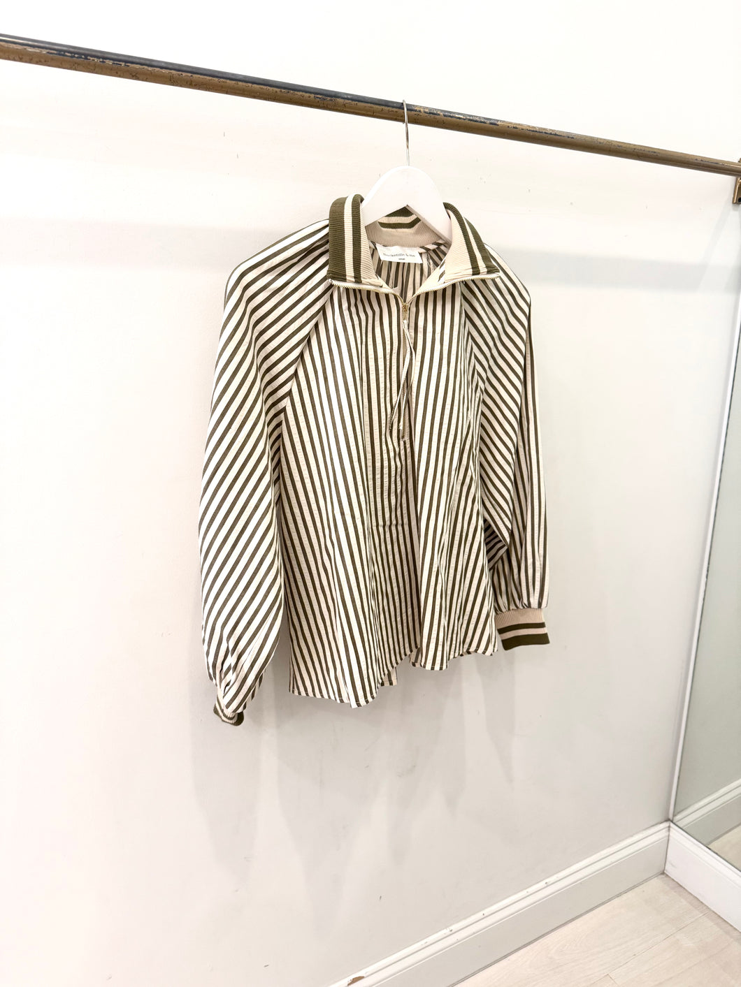 Stripe Quarter Zip Top