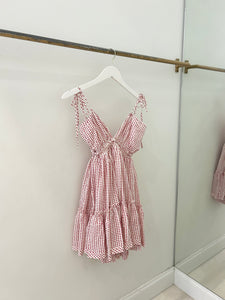 Polka Dot Smocked Halter Dress