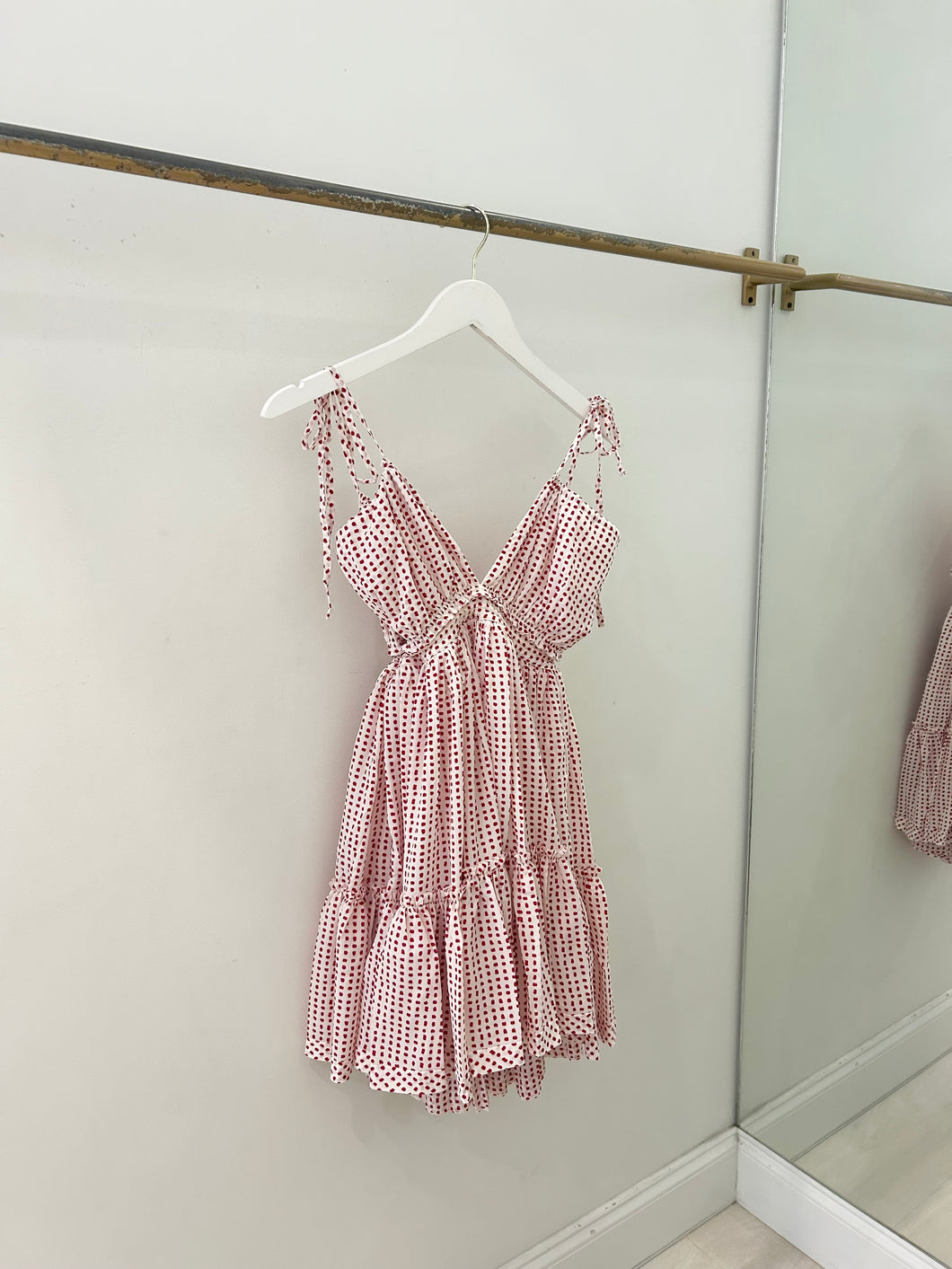 Polka Dot Smocked Halter Dress