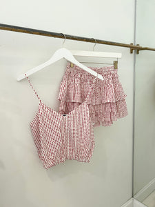 Polka Dot Smocked Skirt Set