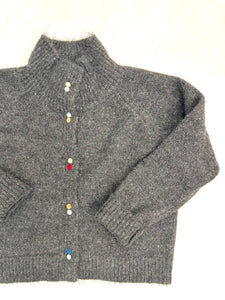 Mock Neck Cardigan with Button Detail