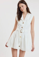 Load image into Gallery viewer, Ivory Denim Buckled Waist Mini
