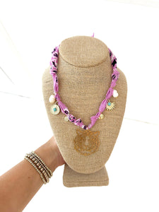 Multi Charm Bandana Necklace