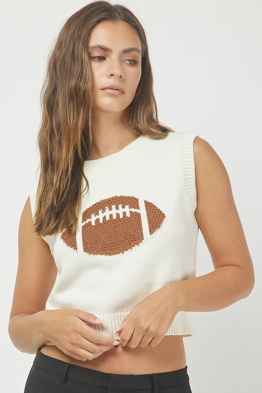 Sleeveless Football Sweater Tank